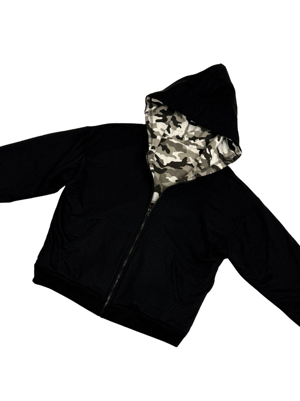 Hoodie Reversible Black & Camo